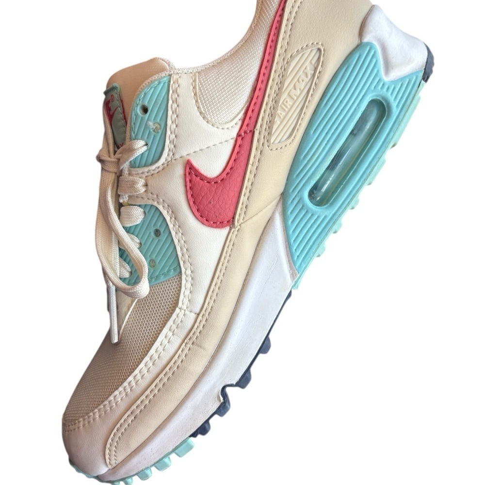 Nike Air Max 90 'Sail/Copa/Rattan/ Archaeo Pink' Size Women's 8 preloved - Picture 3 of 12